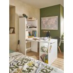 Bibliothque avec bureau intgr modulo blanc