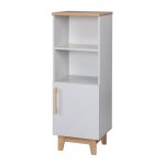 Biblioth�que colonne 1 porte 2 niches caro gris clair / ch�ne dor�