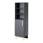 Bibliothque colonne 1 porte 3 niches jara gris anthracite