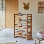 Biblioth�que enfant en bois de teck 80x115 sera naturel