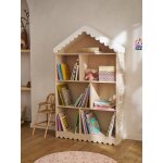 Biblioth�que enfant feston bois maison rose