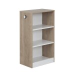 Biblioth�que mobile 3 niches marcel ch�ne blond - blanc