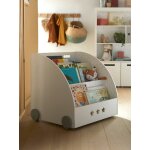 Bibliothque  roulettes ligne sirius blanc / gris