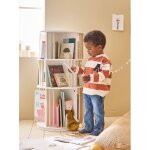 Bibliothque tournante 3 tages blanc