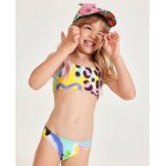 Bikini pour fille en maille avec motif abstrait jaune