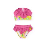 Bikini fille en maille avec volants jaune