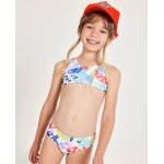 Bikini en maille pour fille avec d�tail fronc� multicolore