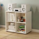 Bloc de rangement 4 cases effet bois colette blanc Bloc de rangement 4 cases effet bois colette blanc