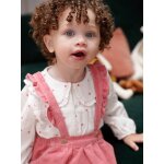 Blouse bb fille coeurs en gaze de coton cru