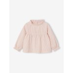 Blouse b�b� fille manches longues rose poudr�