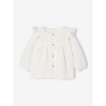 Blouse bb gaze de coton  volants cru