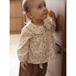Blouse bébé imprimée en velours vanille Blouse bébé imprimée en velours vanille