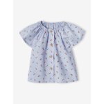 Blouse bb manches papillon bleu ple