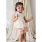 Blouse b�b� en popeline po�sie d'�t� vanille