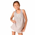 Blouse bretelles t lin  fine dentelle anais gris souris
