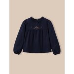 Blouse brodée fille marine Blouse brodée fille marine