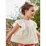 Blouse brode  volants fille cru