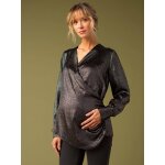 Blouse cache - coeur de grossesse effet irisé noir Blouse cache - coeur de grossesse effet irisé noir