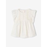 Blouse de cérémonie en broderie anglaise fille blanc Blouse de cérémonie en broderie anglaise fille blanc