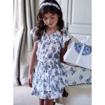 Blouse de cérémonie motif poétique fille écru Blouse de cérémonie motif poétique fille écru