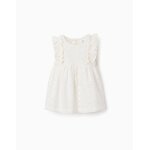 Blouse en coton avec broderie anglaise et volants blanc