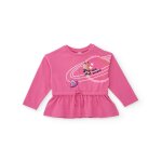 Blouse enfant À manches longues avec imprimé spatial et ceinture volantée rose Blouse enfant À manches longues avec imprimé spatial et ceinture volantée rose