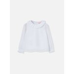 Blouse fille avec col � volants blanc