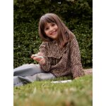 Blouse fille gaze de coton motif zébré chocolat Blouse fille gaze de coton motif zébré chocolat