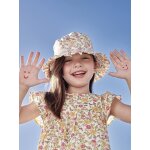 Blouse fille imprime manches courtes  volants orange imprim