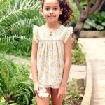 Blouse fille jaune clair fleurie liberty appoline jaune