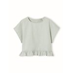 Blouse fille en lin vert sauge