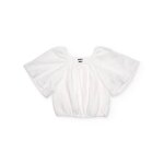 Blouse fille en maille avec manches amples blanc