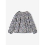 Blouse fille manches smock�es ivoire