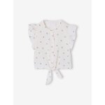 Blouse fille manches volant�es vanille