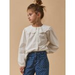 Blouse fille maxi col blanc casse