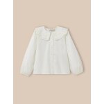 Blouse fille maxi col blanc casse