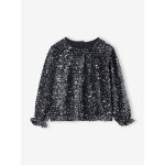 Blouse fille noël à sequins argent Blouse fille noël à sequins argent