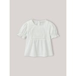 Blouse fille plastron brod�e ecru