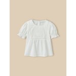 Blouse fille plastron brod�e ecru