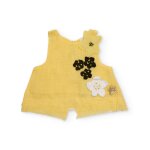 Blouse pour fille en tissu avec applications florales jaune