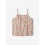 Blouse à fines bretelles motifs exotiques fille écru Blouse à fines bretelles motifs exotiques fille écru