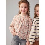Blouse à fleurs fille écru Blouse à fleurs fille écru