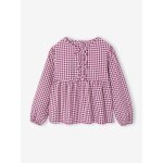 Blouse  fleurs fille violine