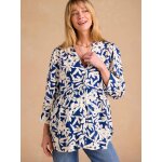 Blouse à fleurs grossesse et allaitement bleu roi Blouse à fleurs grossesse et allaitement bleu roi