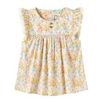 Blouse fleurie liberty appoline jaune pastel rose vert