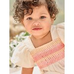 Blouse en gaze de coton bb encolure en crochet cru