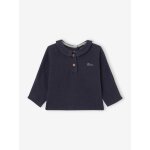 Blouse en gaze de coton bb personnalisable bleu nuit