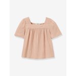 Blouse gaze coton bio rose p�le