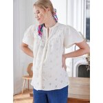 Blouse gaze de coton brod grossesse et allaitement cru