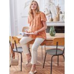 Blouse gaze de coton brod grossesse et allaitement terracotta